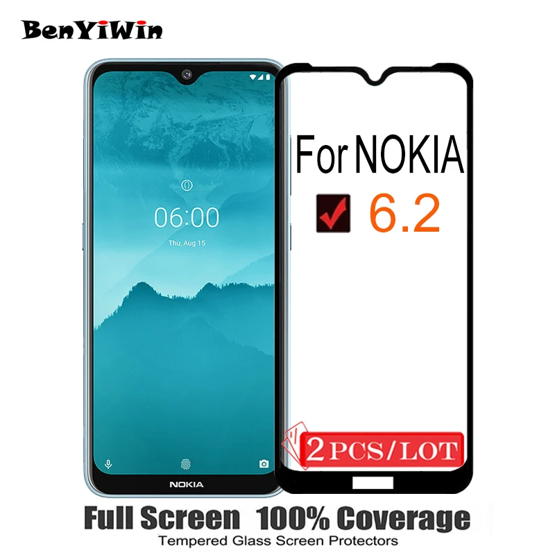2 шт. Оригинальное полное покрытие защита экрана закаленное стекло для Nokia 6 от