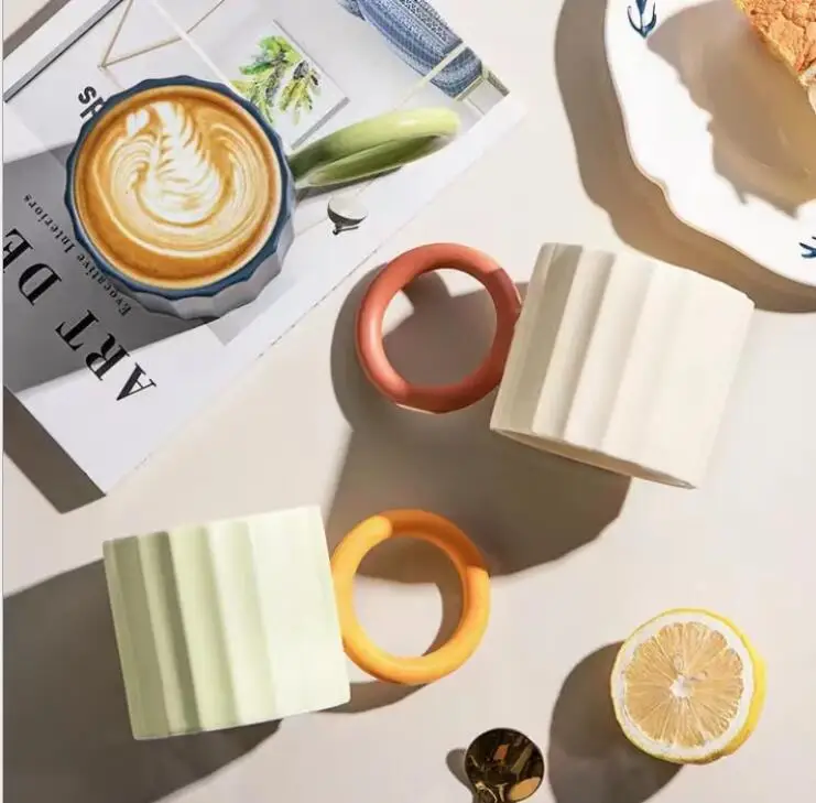 

Современная Большая Кружка с ушками красивая чашка для молока и кофе