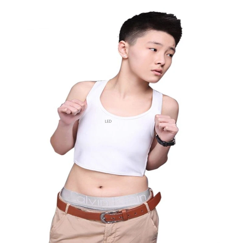 Lesbian Tomboy Casual Buckle Short Chest Breast Binder Tran Body Shaper Vest MEM | Женская одежда