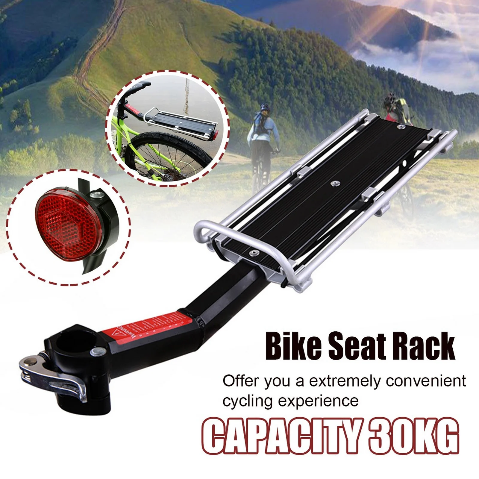 

Bicycle Rear Rack Aluminum Alloy MTB Bike Seatpost Holder Quick Release Bike Seat Rack Luggage Carrier Shelf Saddle Bags Stand