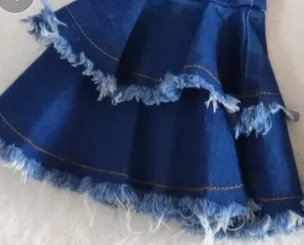 

Fall 2020 children's girl fashion hole denim flared pants style