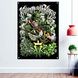Death Metal Flags Wall Hanging Music Dark Art Tattoos Illustrations Artwork Posters scary Bloody Drawing Rock Band Logo Banners