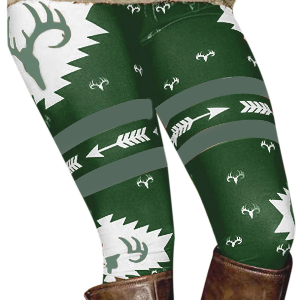 

Women Fashion Print Slim Casual Sports Leggings Pencil Pants Green L Size