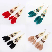 btwgl 2020 vintage ethnic long feather tassel ladies earrings bohemian style earrings ladies jewelry gifts