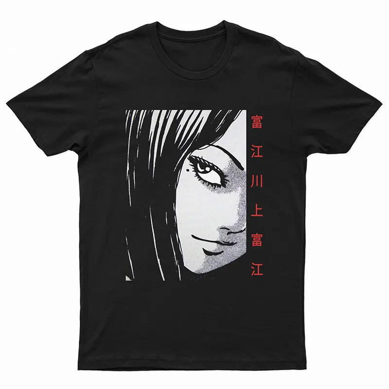

SONSPEE Suehiro Maru Cotton T-Shirt Horror Men Harajuku Anime Character Tees Cool Print Summer Women's Black Short Sleeve Tops