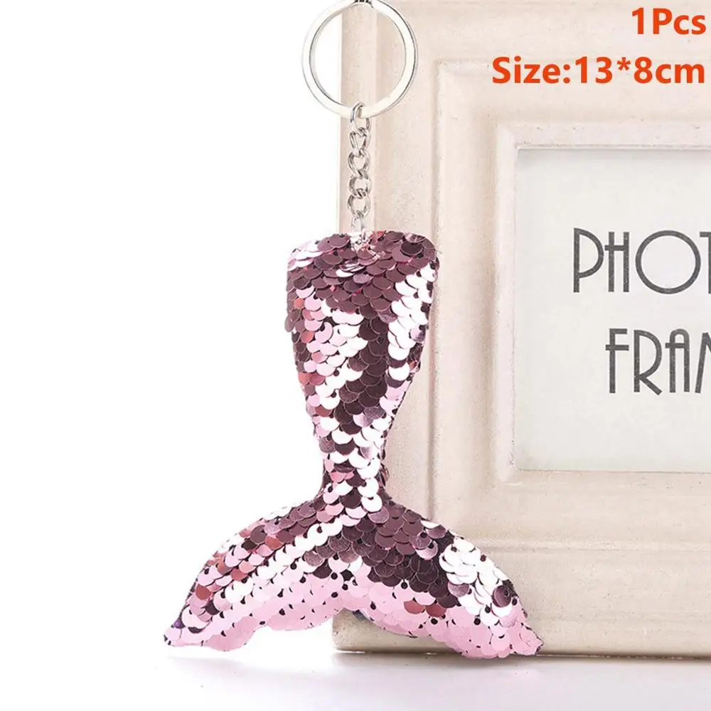 Mermaid Keychain 11 Taoup 1 шт. градиентный цвет блестки маленький брелок с хвостом русалки с днем рождения Русалка тема вечерние украшения для девочек детские украшения - Цвет: Mermaid Keychain 11