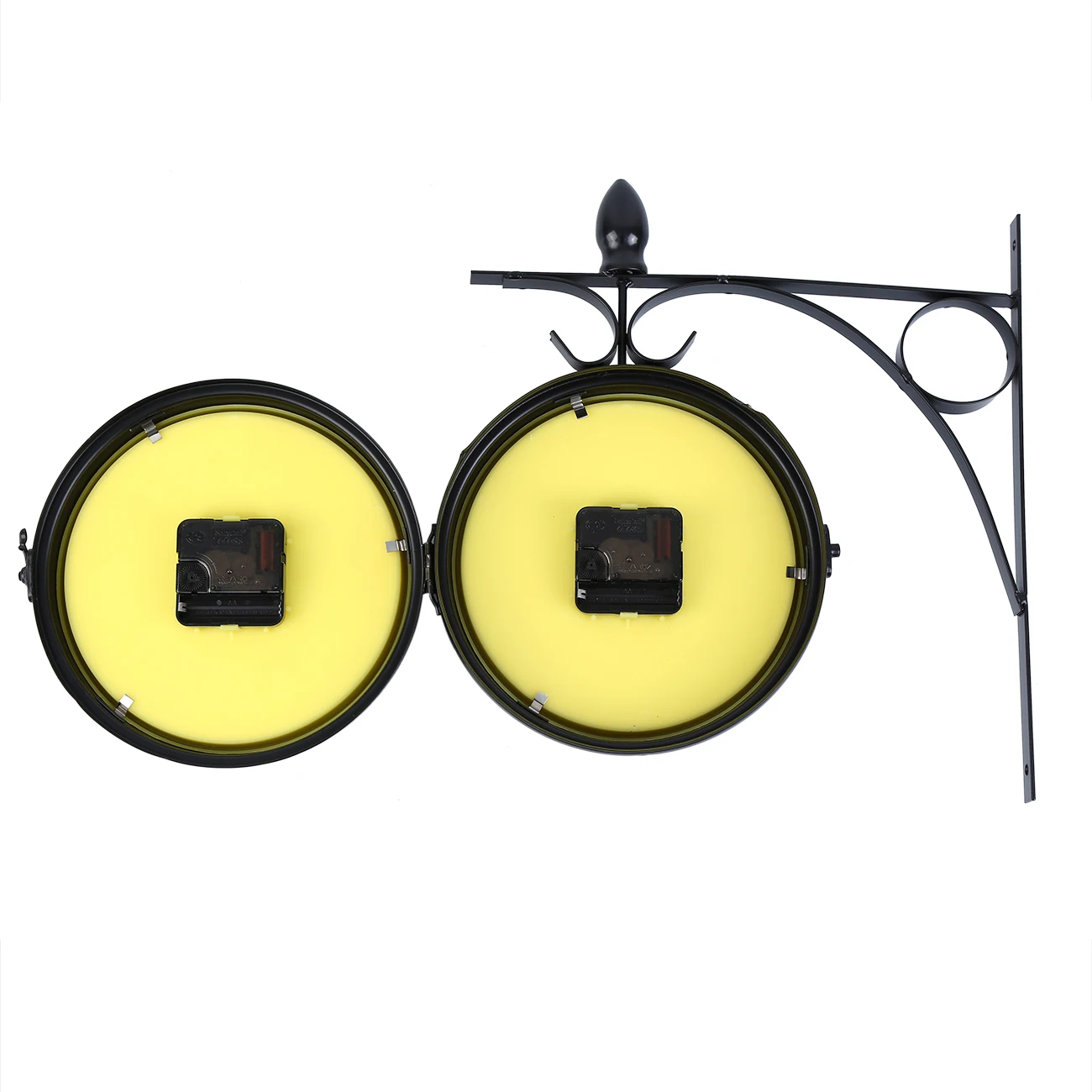 

Honhill Wall Clock Vintage Double Sided Round Mount Station Clock Garden Classic Retro Home Decor for Gift