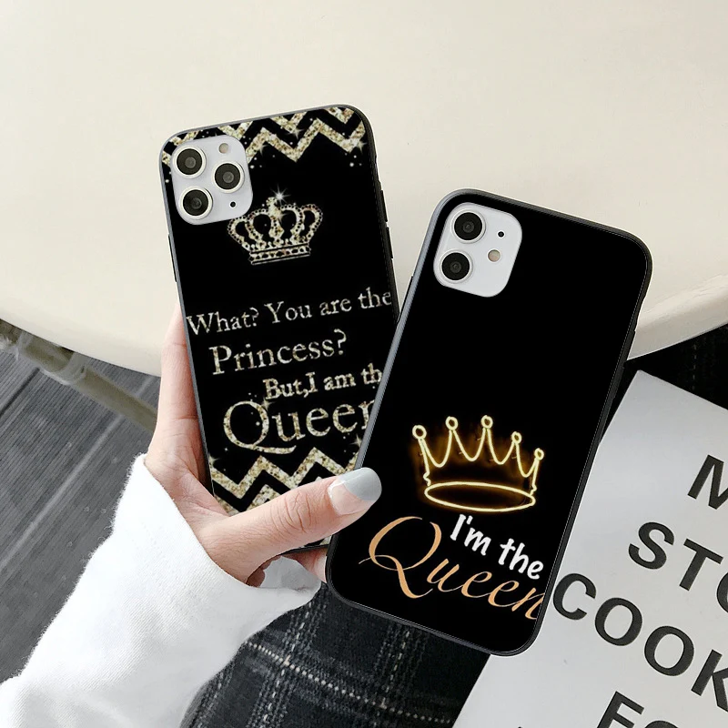 

Queen's crown mobile case phone case For iphone XS X XR 5S 5 6 6plus SE 2020 7 8 plus 11pro 7plus 11promax XSmax Etui na telefon