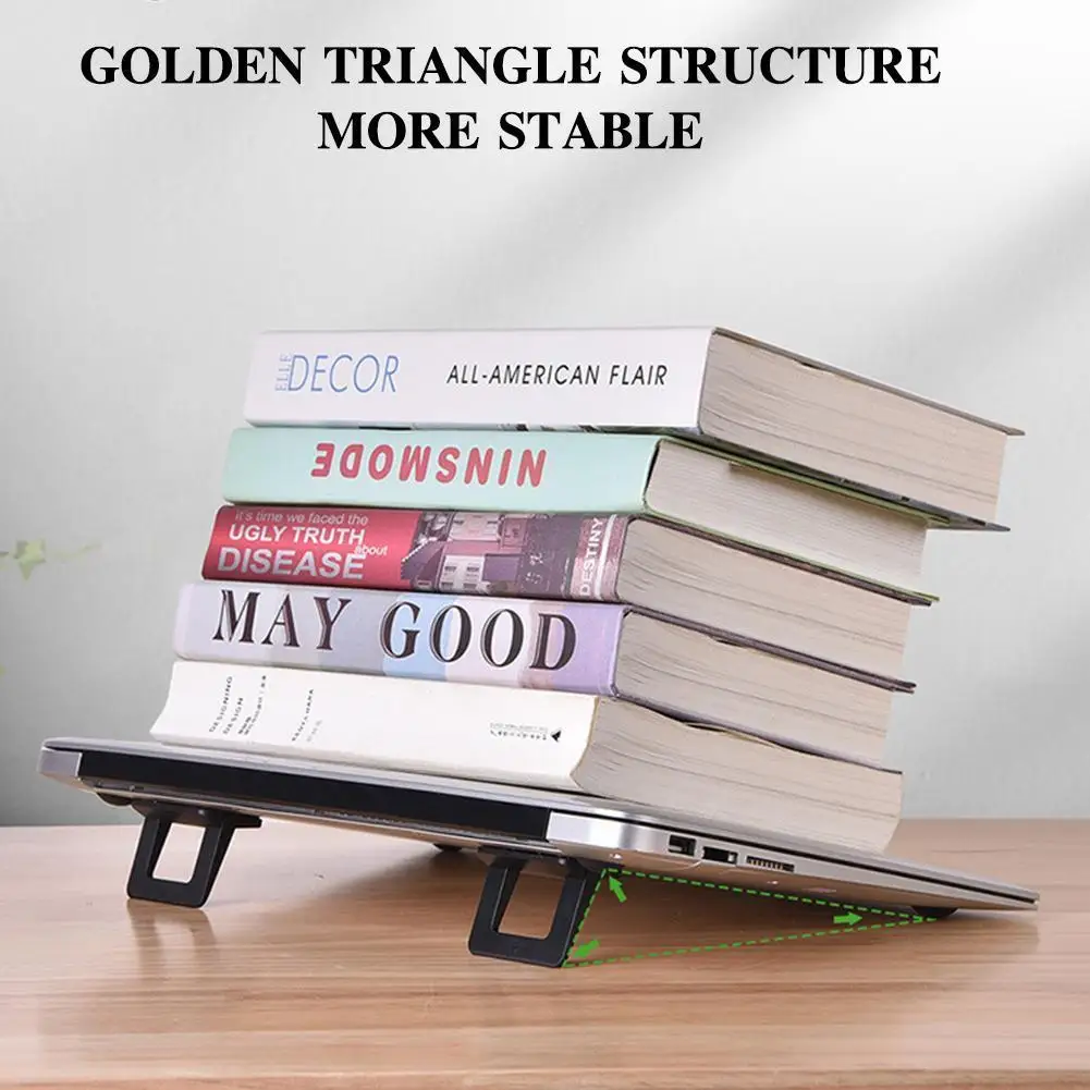

Foldable Aluminium Alloy Black Cooling Stand For Desktop Portable Laptop Notebook Universal Tablet Cooling Holder Mini P5U8