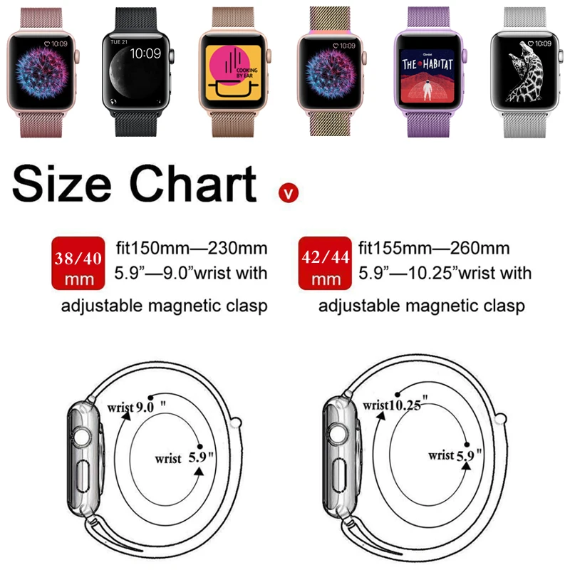 Milanese Loop Bracelet Stainless Steel band For Apple Watch series 1/2/3 42mm 38mm strap for iwatch 4 40mm 44mm watchband | Наручные часы