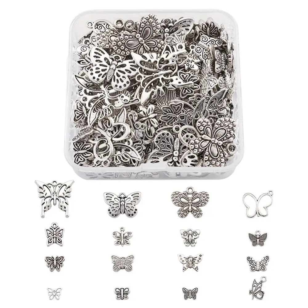 

1Box Tibetan Style Butterfly Alloy Charms Pendants Spacer Beads For DIY Jewelry Necklace Bracelet Making Decorate Accessories