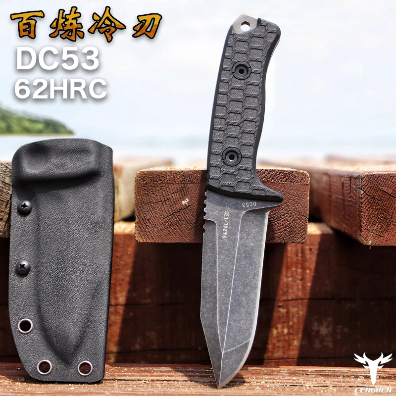 DC53 Blade G10 Handle high hardness straight knife Self-defense wild mountaineering tactical knife sharp Camping Hunting Knife