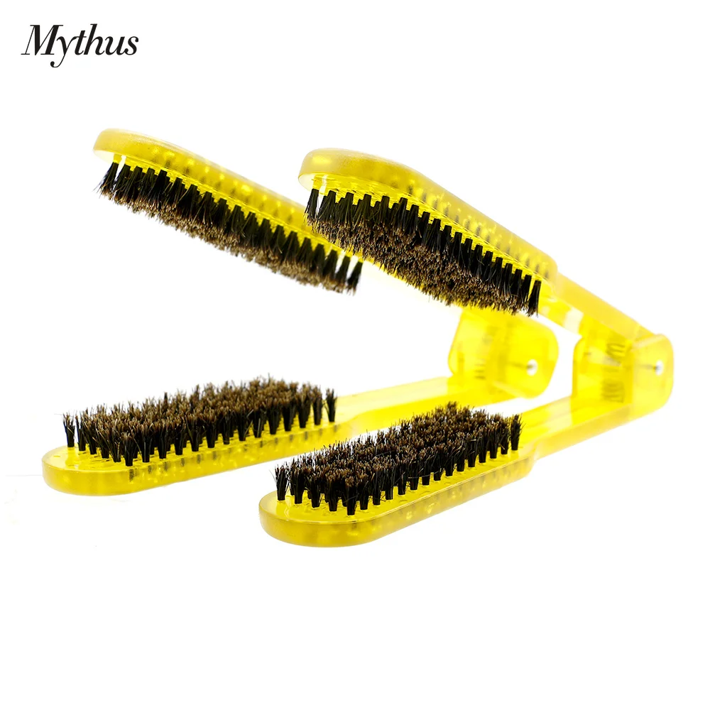 

DIY Natural Boar Bristle V Hair Straightening Comb Antistatic Salon Hair Brush Comb For Hair Styling Tool Hairdressing Accessory