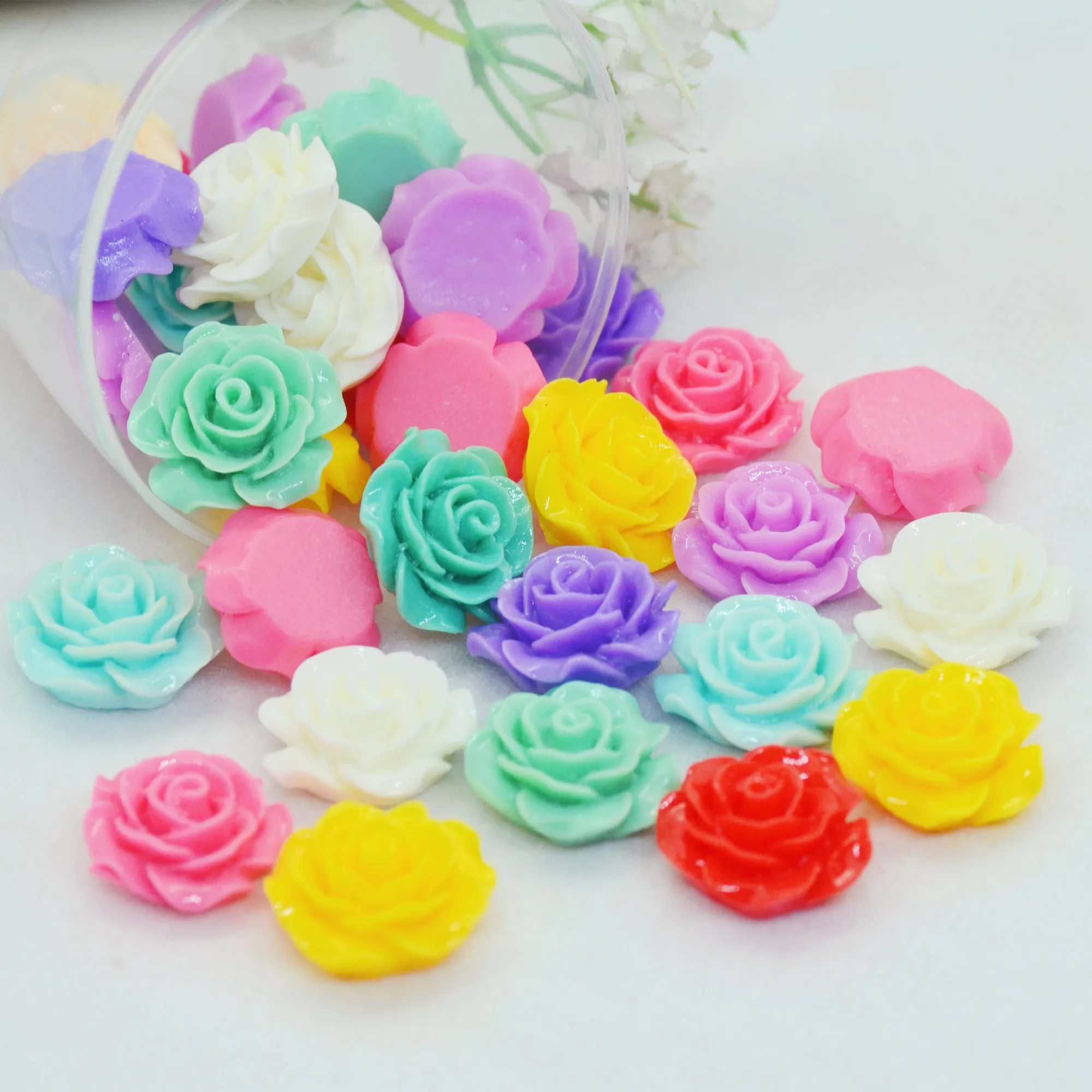 15 мм резиновые головистой формы цветком камелии украшения для скрапбукинга и