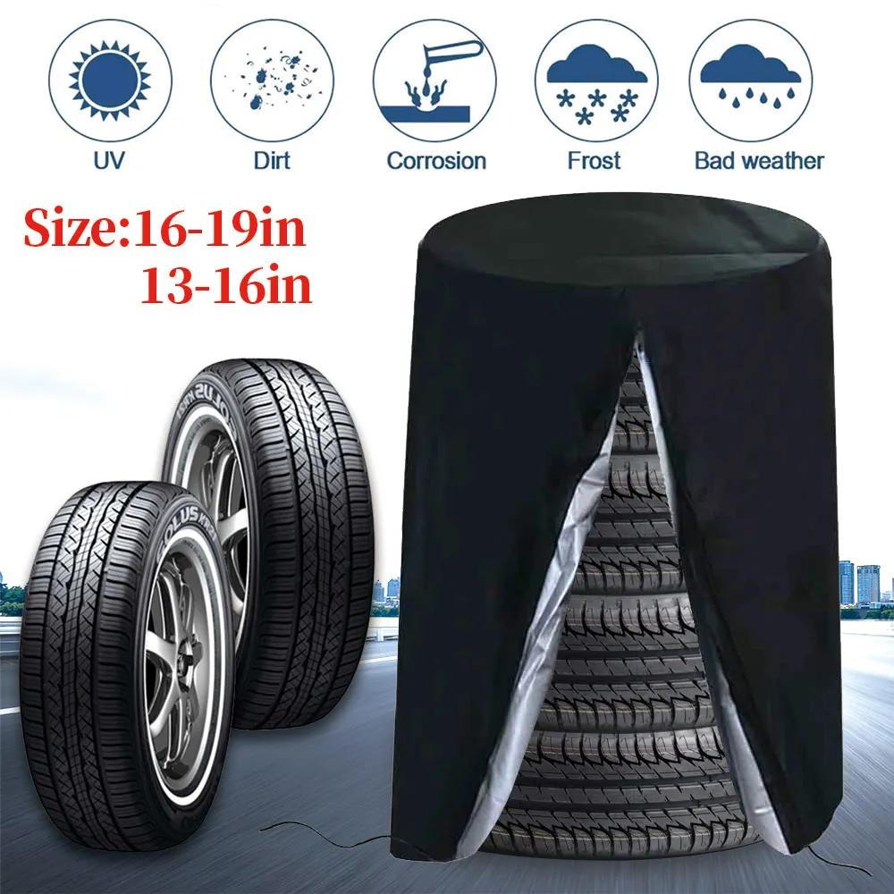 

Silver/Black Wheel Protector Car-cover Car Tire Storage Bag Seasonal Tire Cover High-quality Material Zipper Design Tire Bag