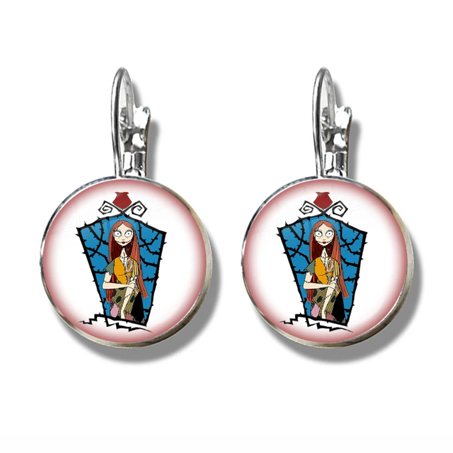 Рождественские серьги с французскими крючками Джек Скеллингтон и Салли кошмар