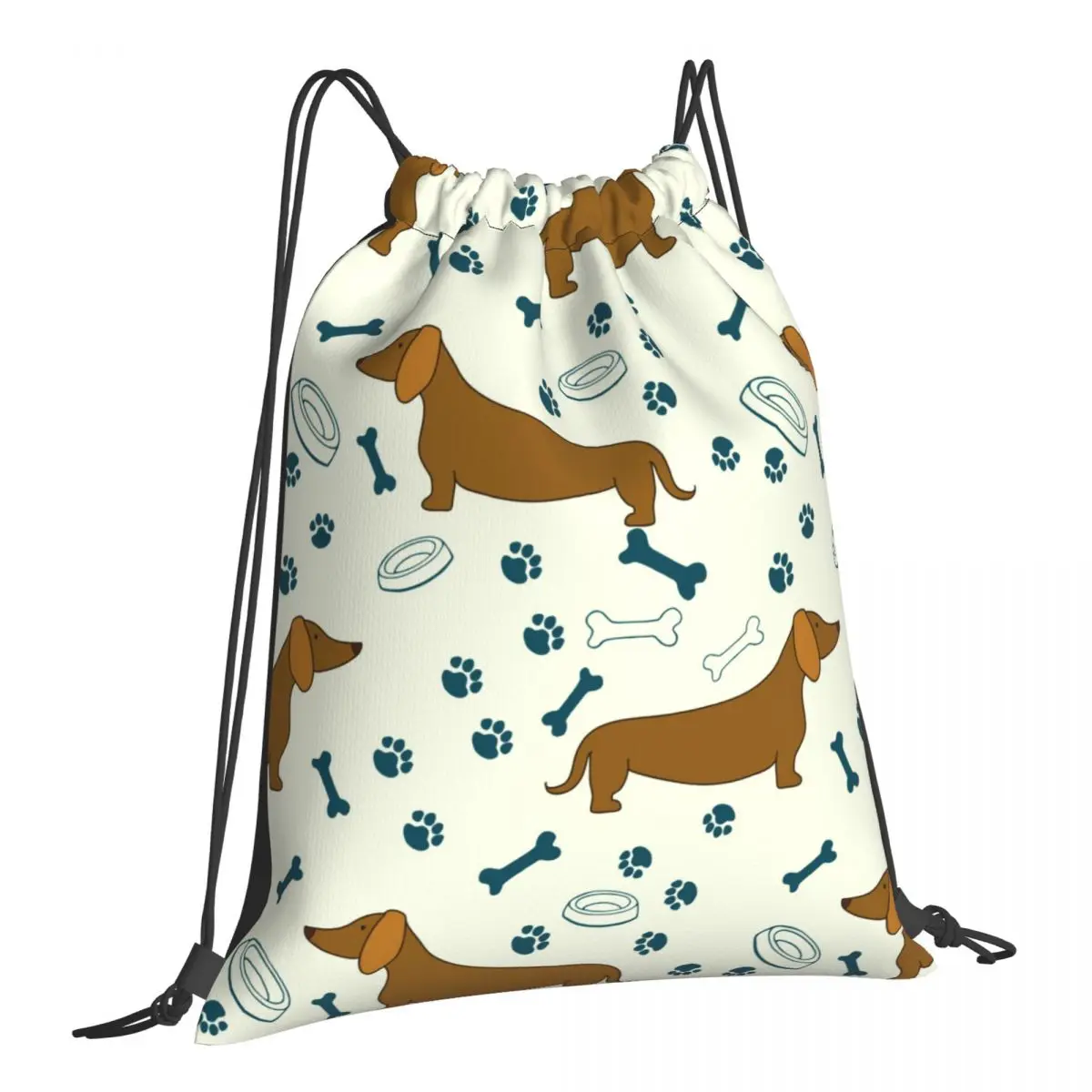 Спортивная сумка для спортзала с мультяшным изображением собаки Dachshunds шнурок