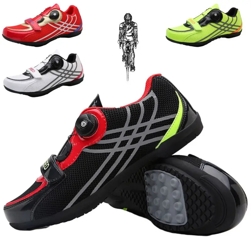 

Professional bicycle sports shoes rubber flat Breathable Lovers bike shoes men lockless road cycling shoes women outdoor sneaker