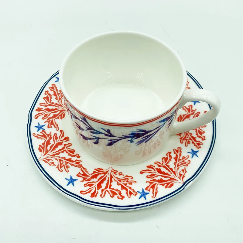 

Elegant Design Bone China Tea Cup Saucer Spoon Set Ceramic Teacup White Porcelain Coffee Cup Tea Set Cafe Espresso Cup
