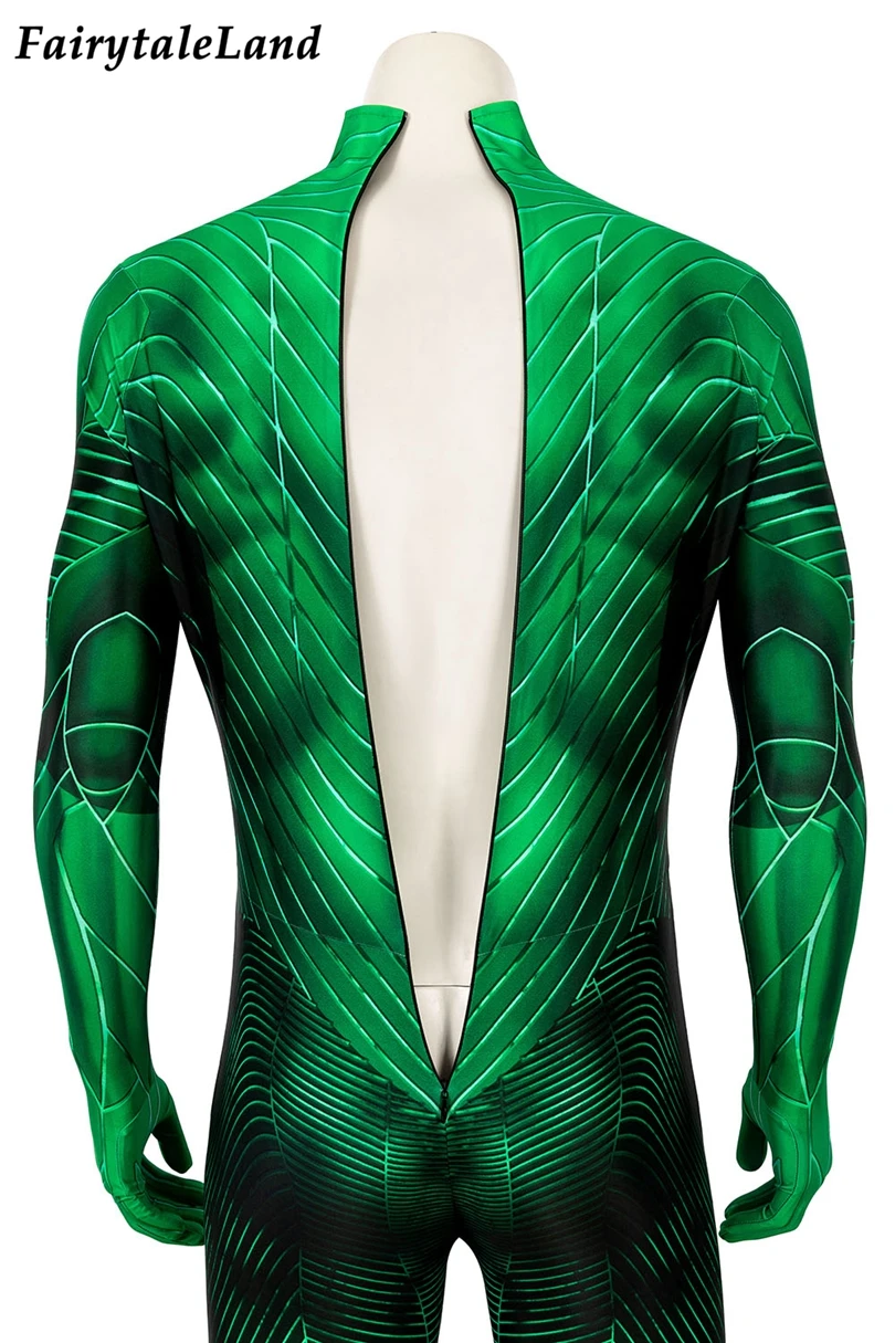 

Green Lantern Jumpsuit Hal Jordan Costume Fancy Cosplay Superhero 3D Printing Bodysuit Men Halloween Carnival Suit