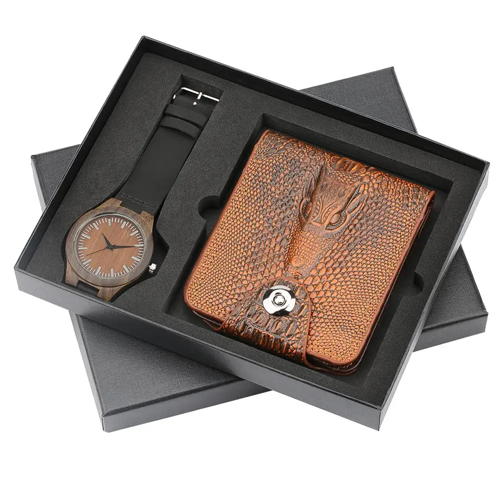 31 Business Men's Quartz Wristwatch Men Watches Purses Money Clip Credit Card Leather Wallet Gift Set for Dad Boyfriend Top Luxury - Color: 31