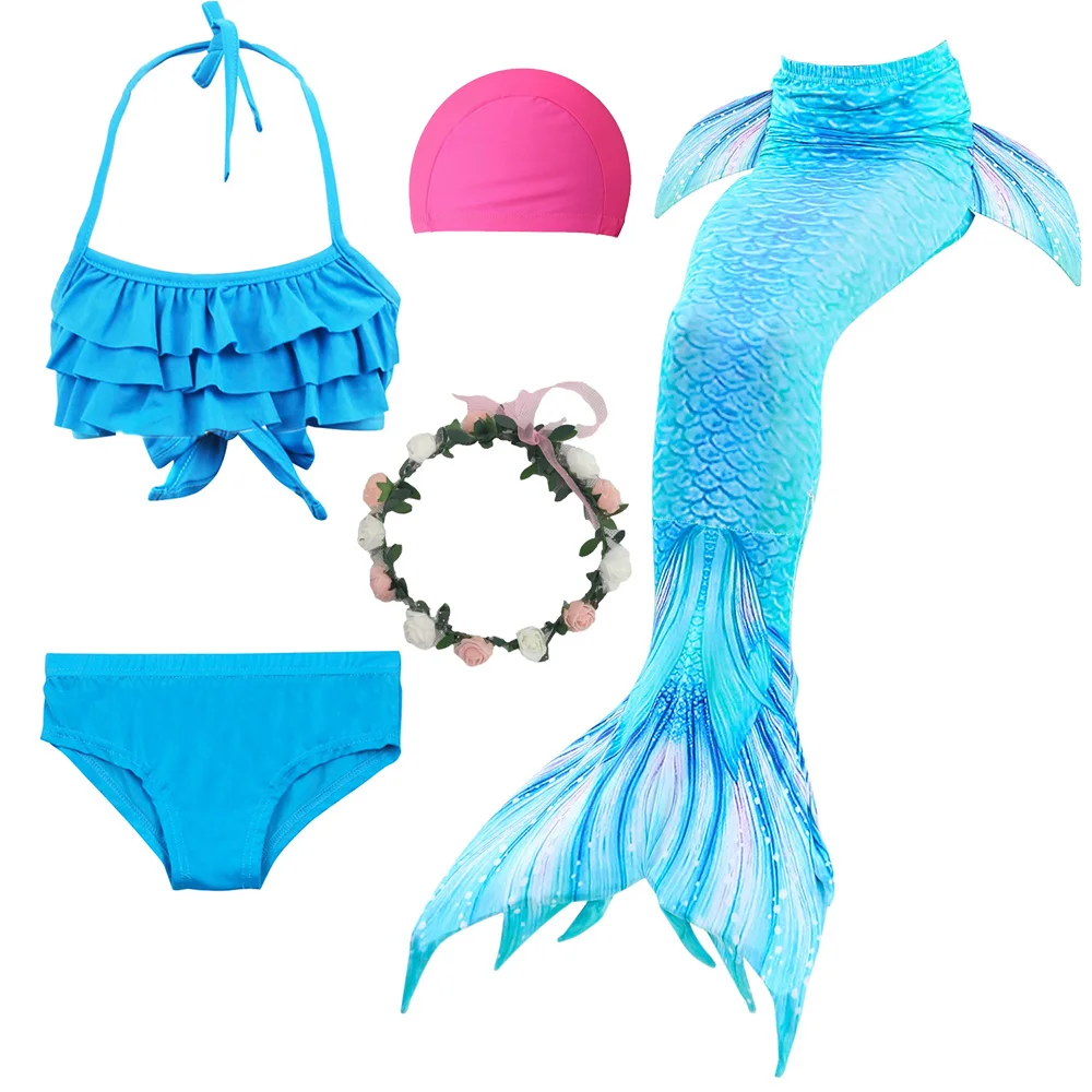 Детский пляжный костюм Русалочки купальный с моноластами для девочек бикини
