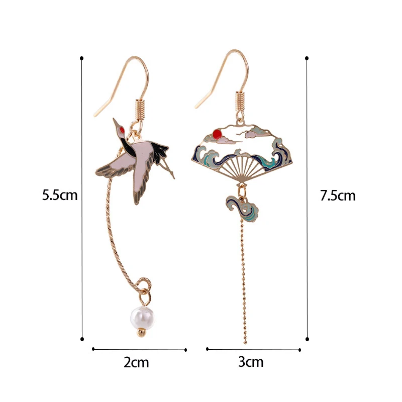 

2021 Trend Chinese Style Romantic Dangle Earrings Cute Women's Geometric Drop Earrings Punk Jewelry Party Unusual Earrings Gifts