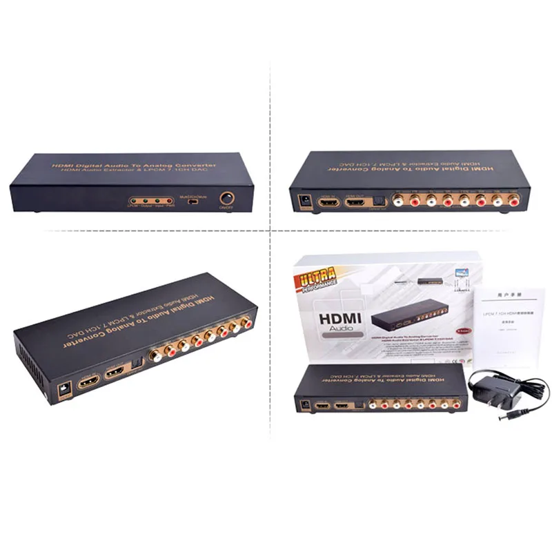 Цифровой аудио в аналоговый конвертер HDMI экстрактор LPCM 7.1CH 192 кГц DAC 3D оптический