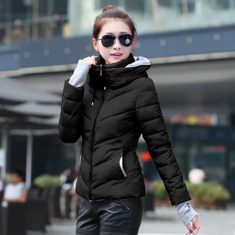

Autumn and Winter Women's Clothing Korean Version Fashion Thick Warm Down Padded Jacket Female Hooded Slim Fit Short Padded Coat