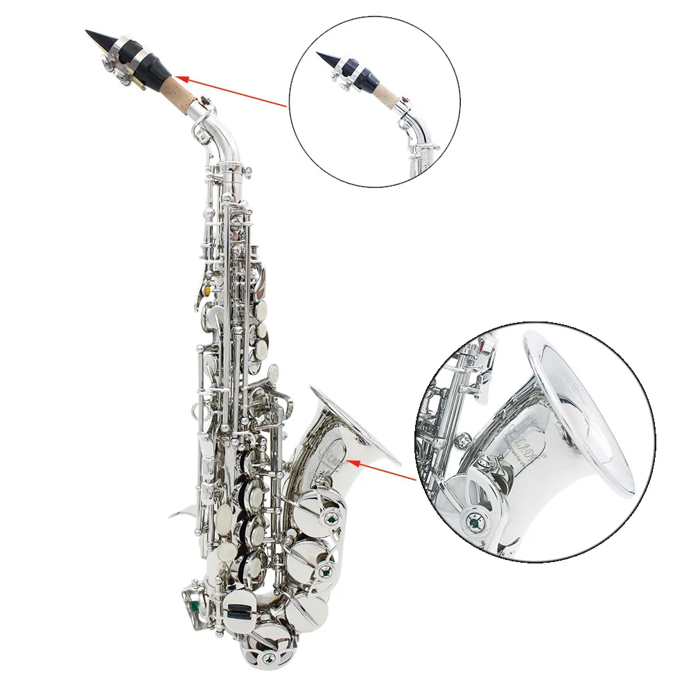 LADE латунный золотой вырезанный узор Bb изгиб Althorn Soprano саксофон Саксофон жемчужный