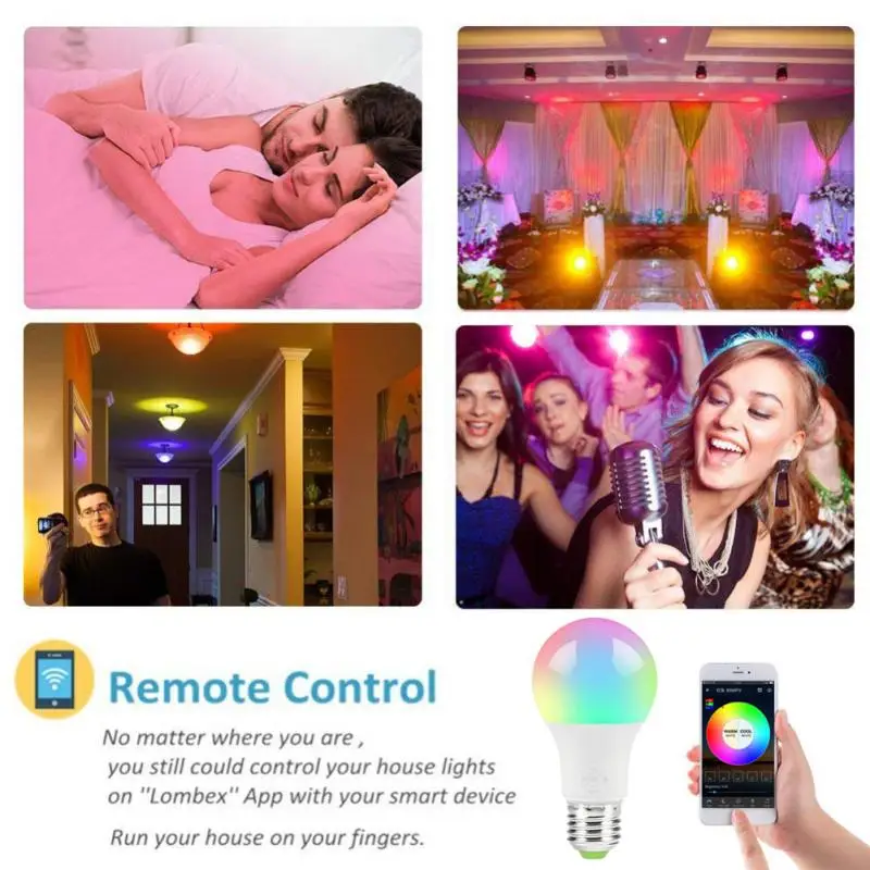 

LED Bulbs Wake-Up Lights Google Remote Control K3e 4.5W(40W Equivalent) Wifi Smart LED Light Bulb Multi-Color For Amazon
