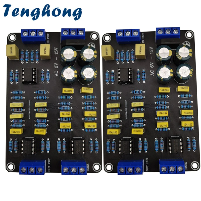 Купи Tenghong 2pcs 2 Way Active Crossover Filter Treble Bass Audio Speaker Frequency Divider With NE5532 Pre-chip For Modified Audio за 1,206 рублей в магазине AliExpress