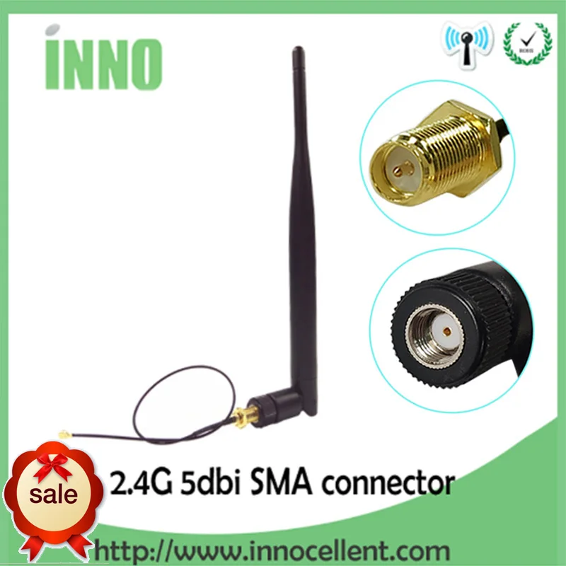 

2.4GHz WiFi antenna 5dBi Aerial RP-SMA Male 2.4g antena wi fi antenne wi-fi Router +21cm PCI U.FL IPX to SMA Male Pigtail Cable