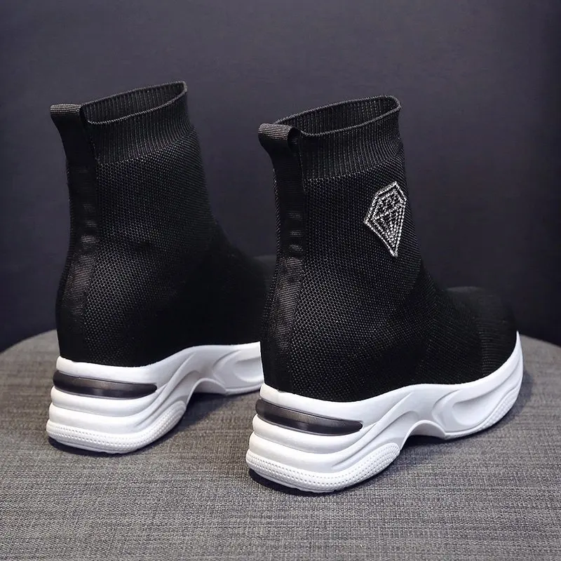 

High Top Platform Shoes Women Breathable Casual Shoes Height Increasd Ladies Fashion Sneakers Size 35-40 Zapatillas Mujer