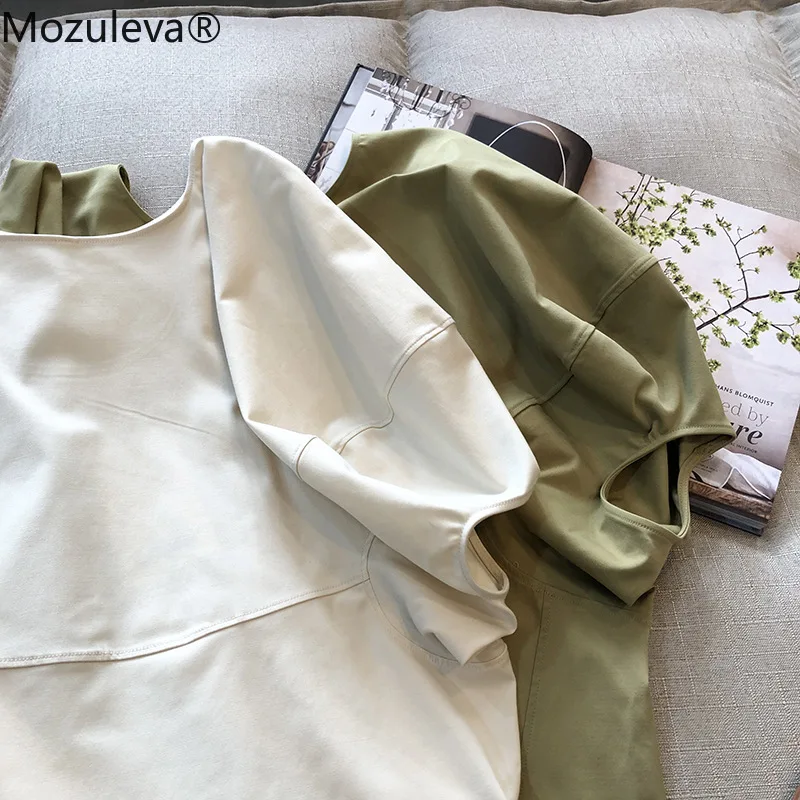 

Mozuleva 2021 New Korean Women's T-shirt O Neck Short Puff Sleeve Loose Tops Casual Summer Free Shirts Female Fashion Clothes