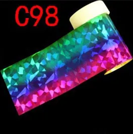 C98 233 Тип 4*100 см голографические наклейки из фольги для переноса ногтей слайдер Радужная зимняя наклейка s для маникюра Nailart украшения(2 - Color: C98
