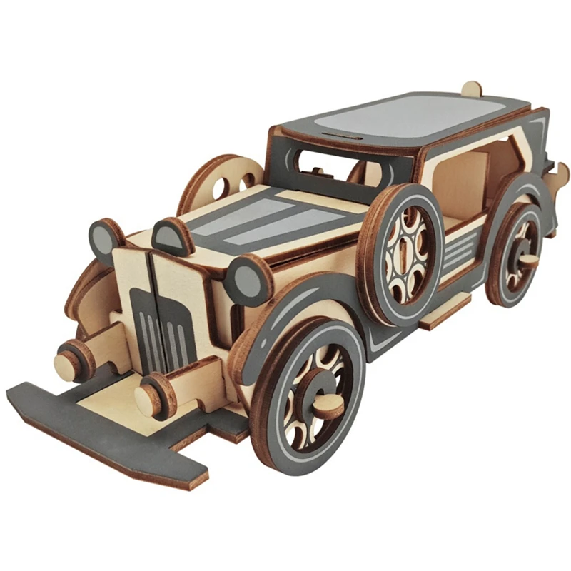 

Laser Cutting DIY Car Toys 3D Wooden Puzzle Toy Assembly Model Wood Craft Kits Desk Decoration for Children Kid