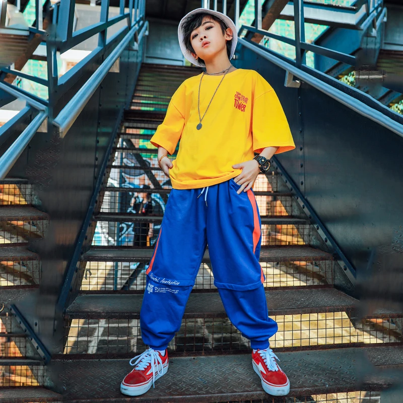 Children'S Day Street Dance Costumes Boys Girls Loose Hip-Hop Chinese Style T-Shirt Hiphop Pants Jazz Modern Wear DQS4446 |