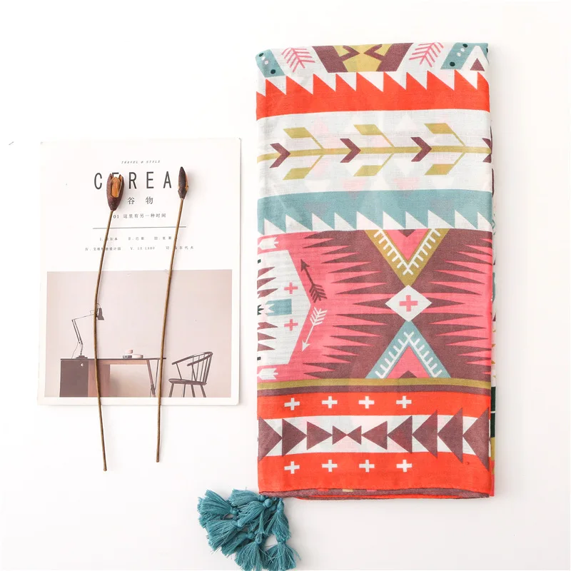 2019 хлопок женские Бохо шарфы мексиканский стиль лето осень дамские модные шали