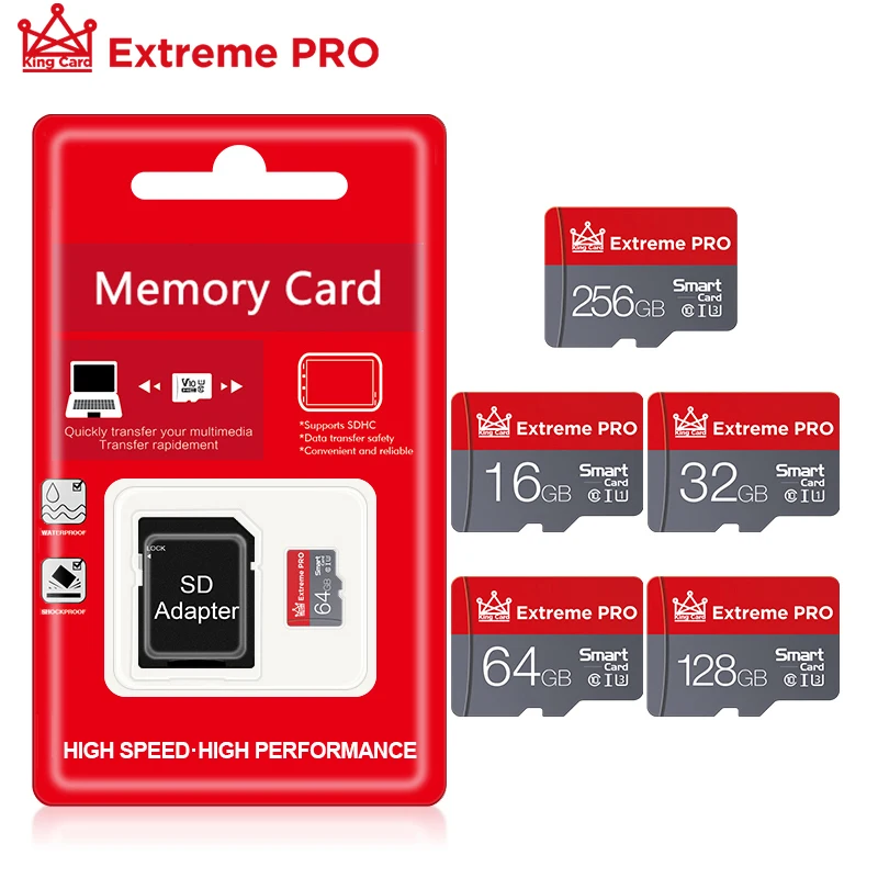 

Real Capacity Red 32GB Memory Card 4GB 8GB 16GB high quality Micro SD Card 128GB 256GB Transflash TF Card for PC smartphone