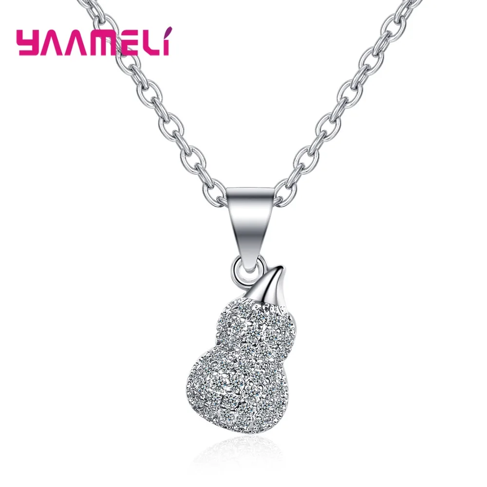 

Temperament 925 Sterling Silver Necklace Women Jewelry For Wedding Party Gifts Zircon Planet Gourd Flower Pendant Necklace