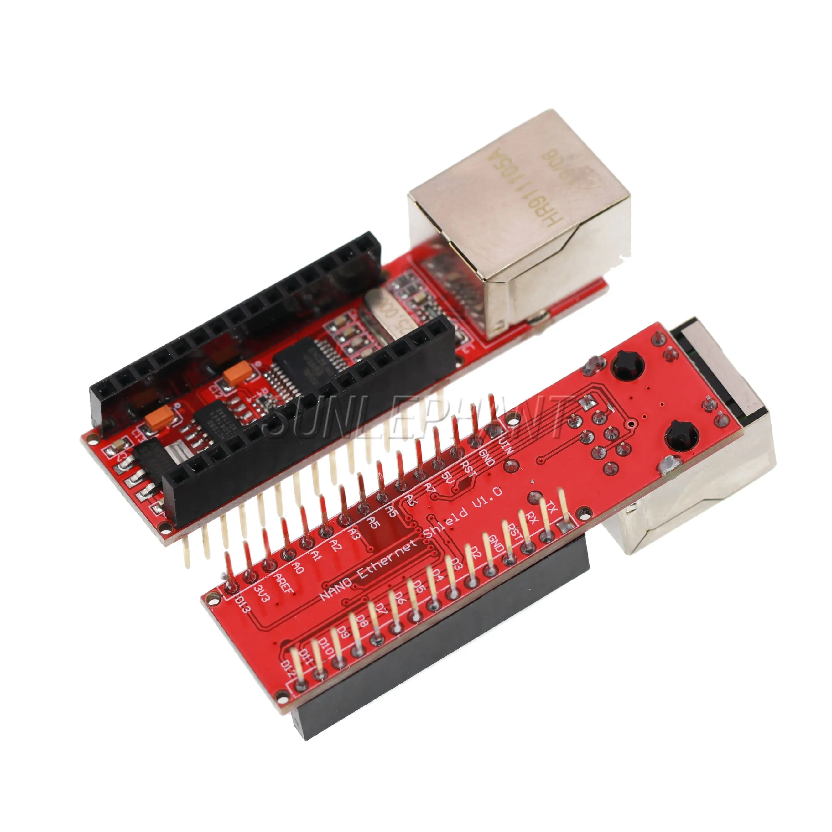 

5 шт./лот ENC28J60 Ethernet щит V1.0 для Arduno совместимый с Nano 3,0 RJ45 веб-сервер модуль