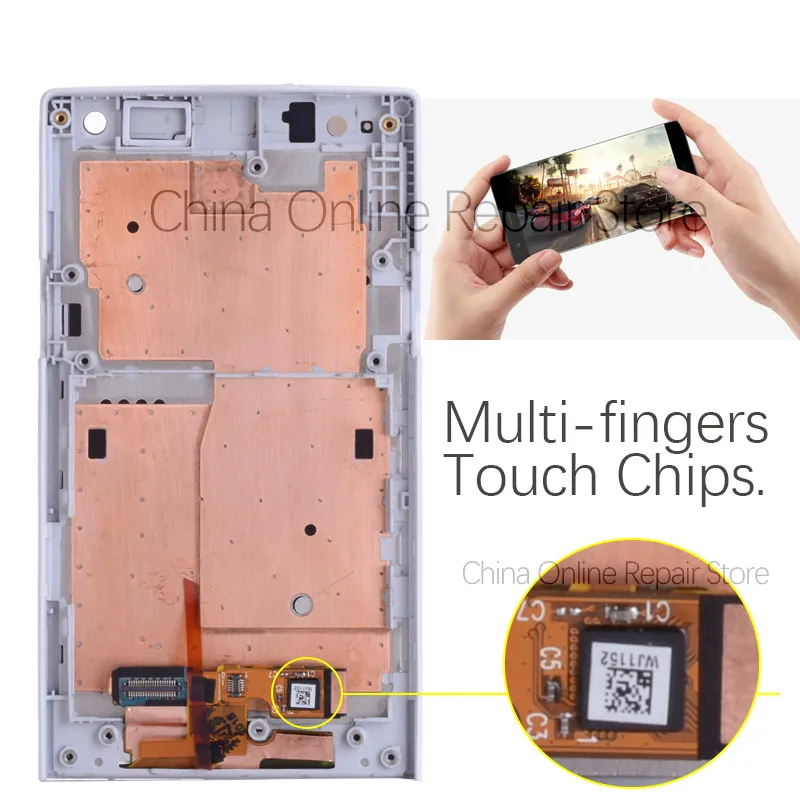 Original 4.3" For Sony Xperia S LT26i LT26 LCD Touch Screen with Frame For Sony Xperia S Display Digitizer Assembly