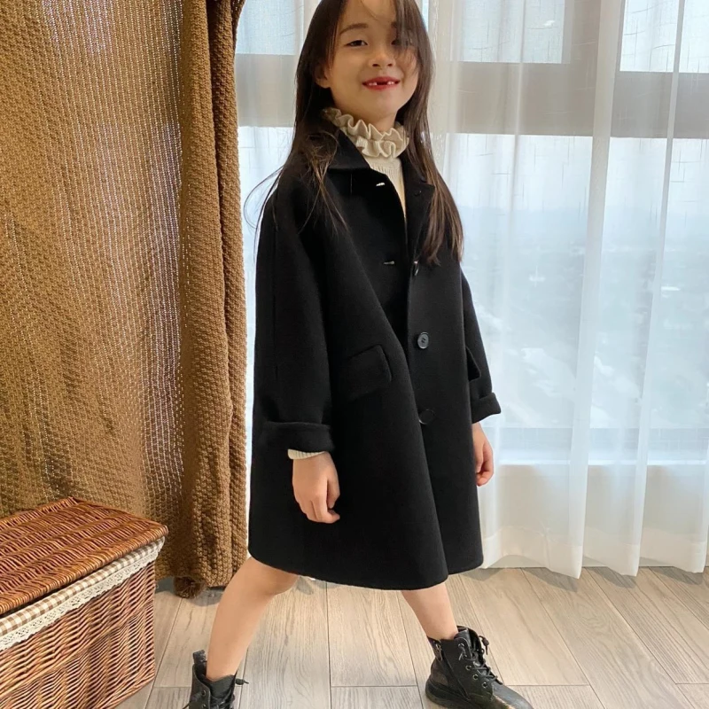 

Girls Baby's Kids Coat Jacket Outwear 2022 Black Thicken Warm Winter Autumn Overcoat Cardigan Formal Children's Clothing