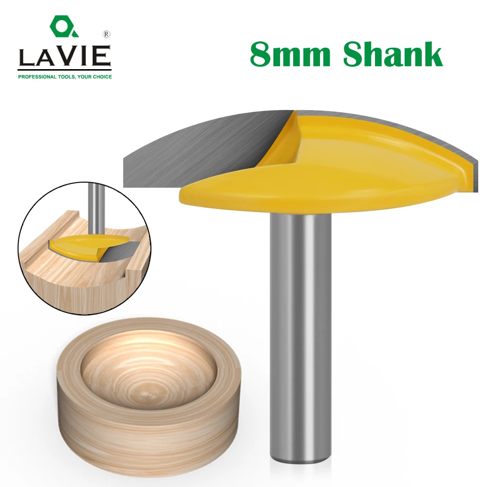 LA VIE 1PC 8mm Shank Small Bowl Flat Bottom Knife Milling Cutter for Wood 1-3/4