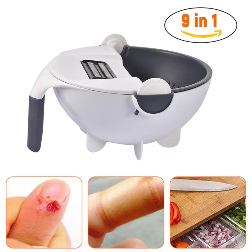 Новый вращающийся овощерезка 9 в 1 многофункциональная емкость роторный