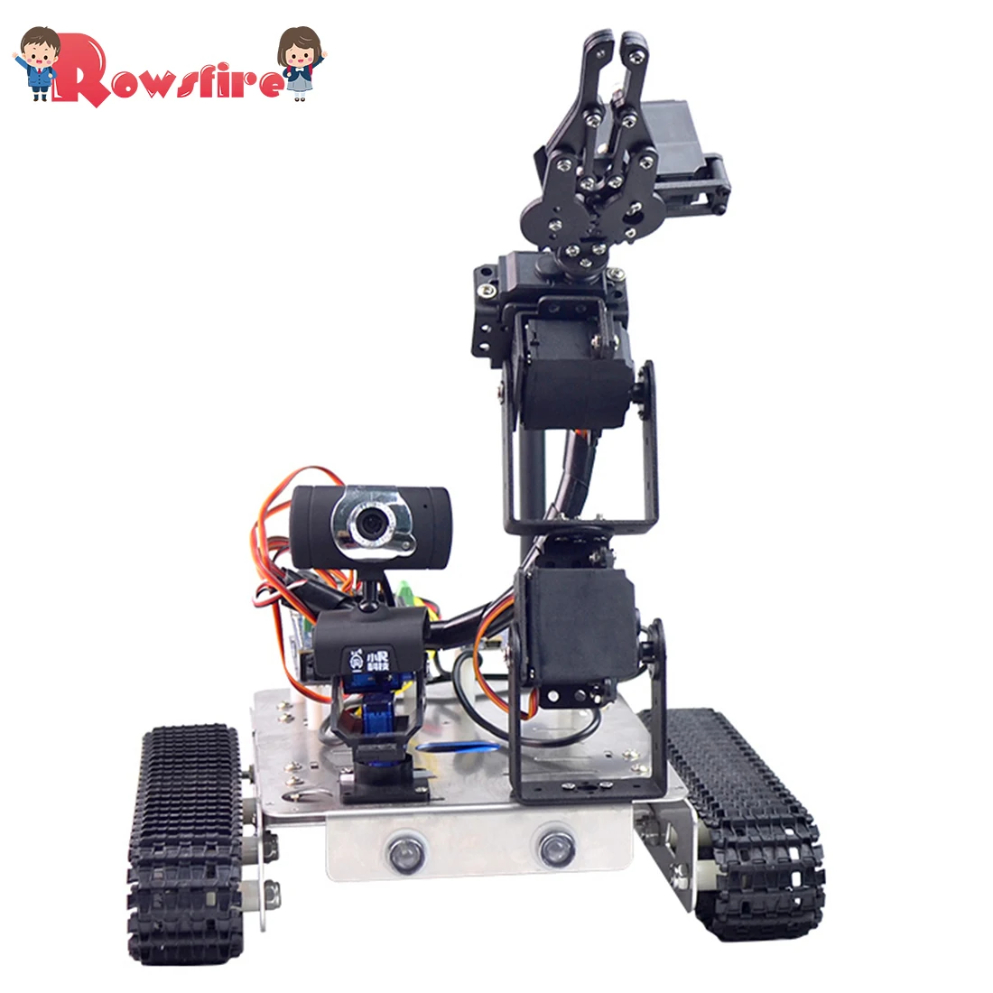 

Программируемый робот DIY, Wi-Fi + Bluetooth, корпус из нержавеющей стали, трек, паровой бак, обучающий автомобиль с рукой для Raspberry Pi 4