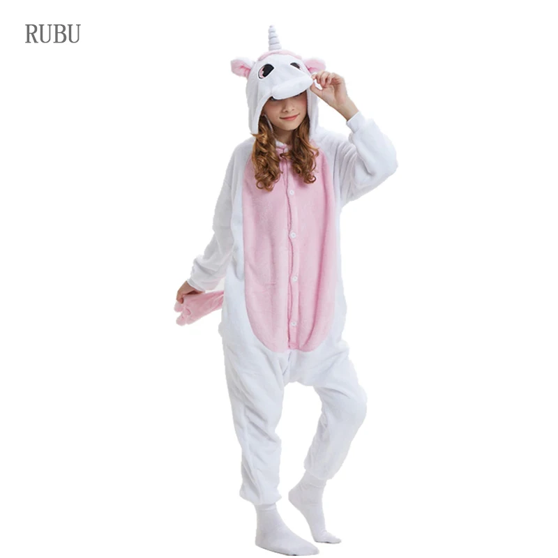 Pink Unicorn Кигуруми, комбинезон для детей, пижама с единорогом для детей, одеяло с рисунками животных, Пижама, Детский костюм, зимний костюм для мальчиков и девочек с рисунком единорога, Jumspuit - Цвет: Pink Unicorn