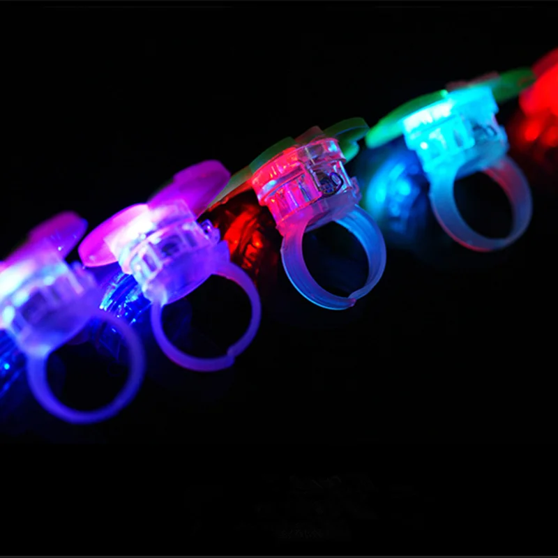 50 шт./упак. мультфильм палец кольцо силикона светящиеся кольца мигающий