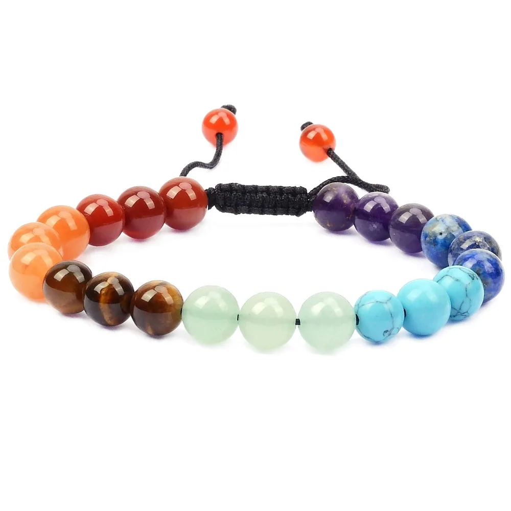 

popular new 8mm natural stone finished agate green Aventurine black stone woven adjustable beaded bracelet